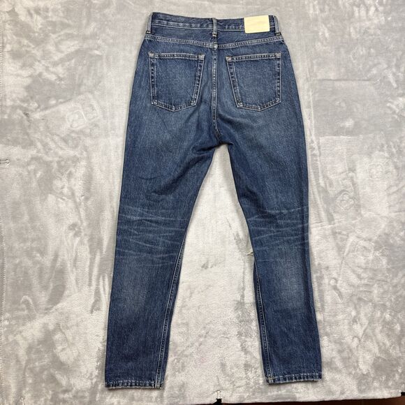 Everlane The Cheeky Jean Women’s 26R Medium Wash Cropped Button Fly Ripped Knee - Picture 8 of 8